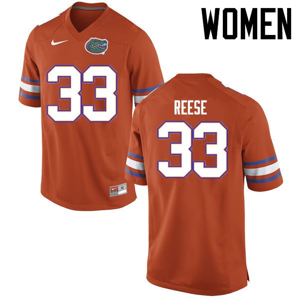 Florida Gators Women #33 David Reese College Football Jerseys Orange
